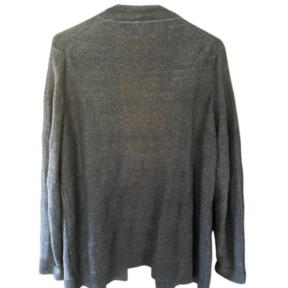 Talbots 100% Linen Long Blue Open Cardigan Sz XL - Picture 4 of 7